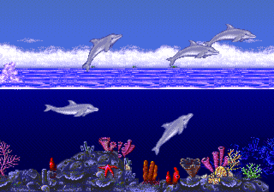 Ecco, Ecco the Dolphin, Ecco JR, Ecco Tides of Time, Ecco Defender of the Universe, Dolphin, Dolphins, Ocean, Deep Sea, Aquatics, Exploration, Puzzles , Quests, Tricks, Aerial Tricks, Stunts, Aerial Stunts, Swimming, Animals, Marine, Marina, Sega. Sega Genesis, 90s, Review, Retro, Retro Gamer, Retro Gaming, Retro Videogame, Ecco the Dolphin Review, Sega Genesis Review, Video Game, Videogame