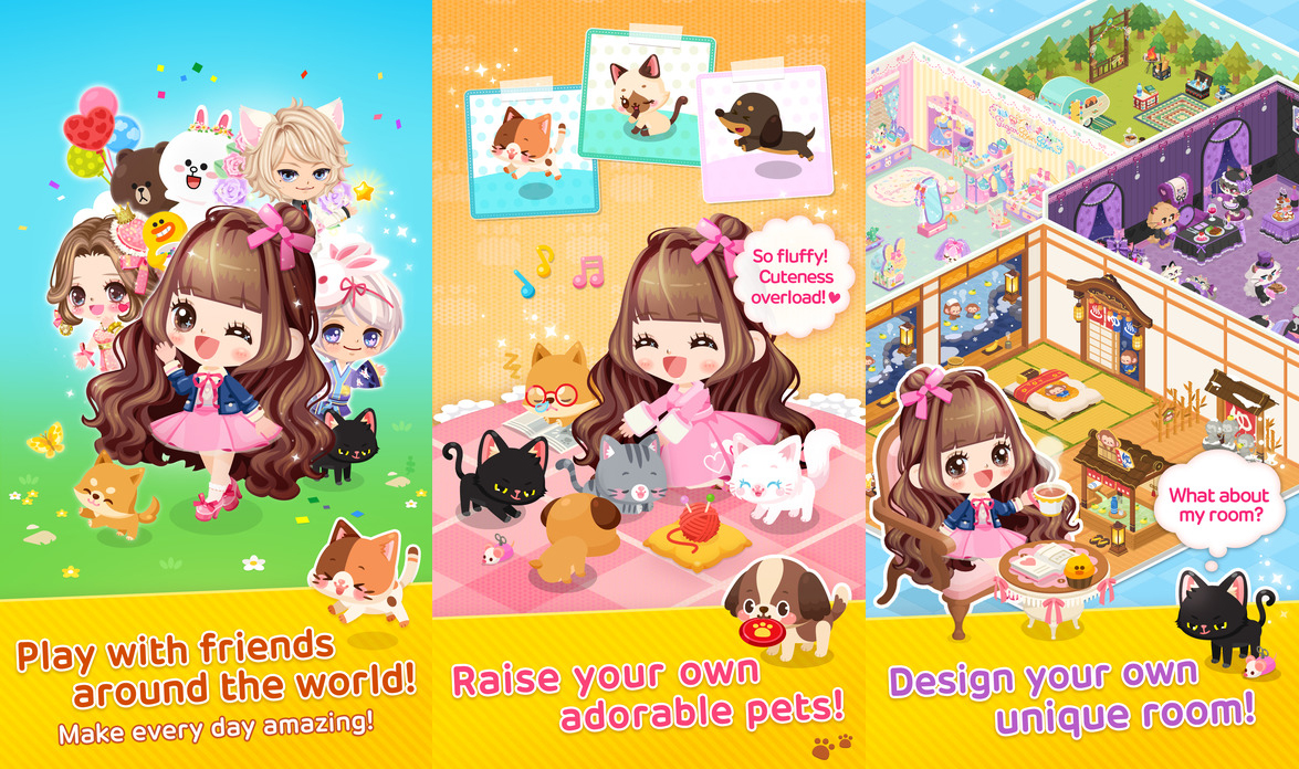Line Play Free Anime Dressup Game Like Gaia Online for IOS and Android Mobile Devices