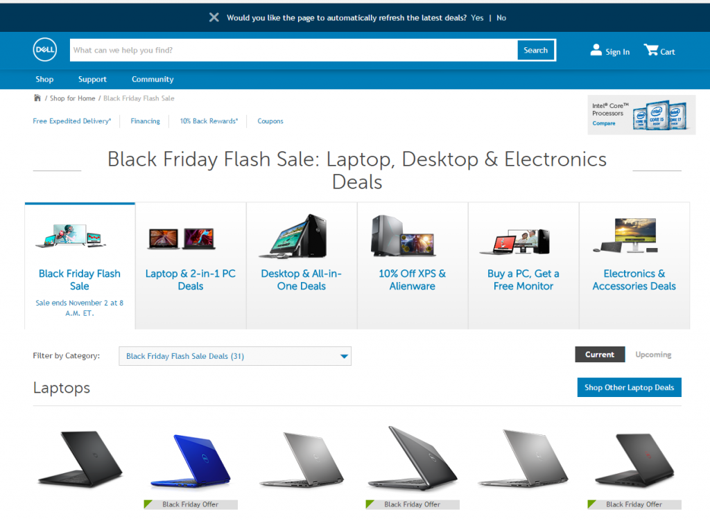 Black Friday Sales at Dell for Gaming Laptops